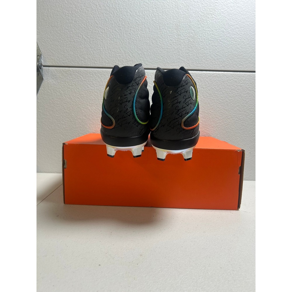 Solefly x Jordan 13 Retro Cleats Black Rainbow Iridescent 15m #2663 - Picture 4 of 6